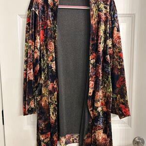 Floral Velvet Women's Cardigan